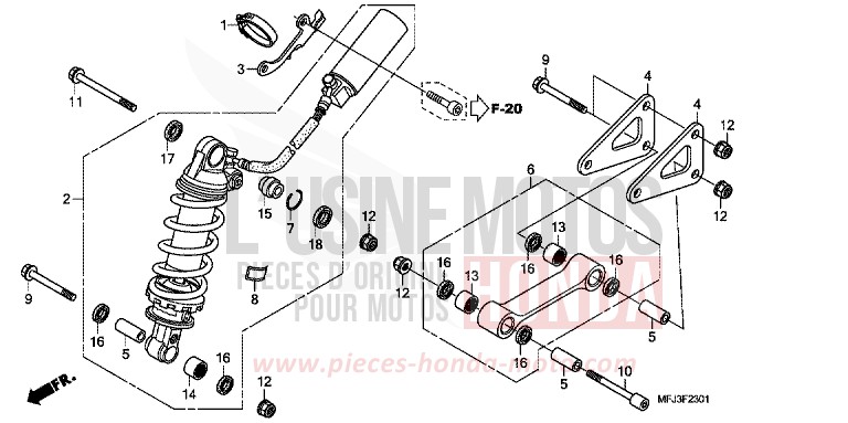 REAR CUSHION (CBR600RA) for CBR600RR ABS PEARL SUNBEAM WHITE (NHA66H) from 2010